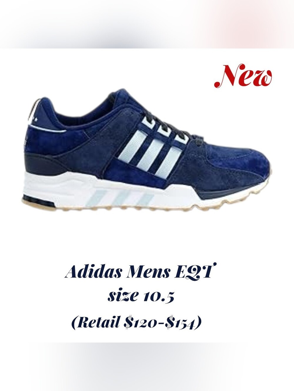❌adidas Men's EQT Navy Blue White Sneakers